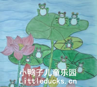 儿童画获奖作品欣赏:荷塘青蛙