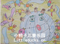 幼儿园绘画作品:地球爷爷