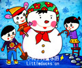 儿童画画大全:大家一起堆雪人