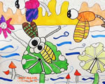 幼儿画画作品:蜻蜓戏水