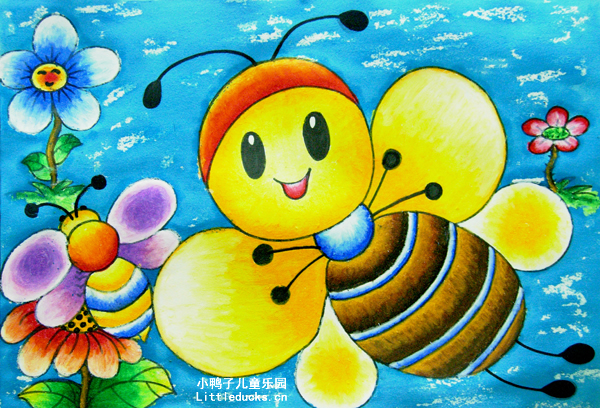 幼儿画画作品:美丽的小蜜蜂