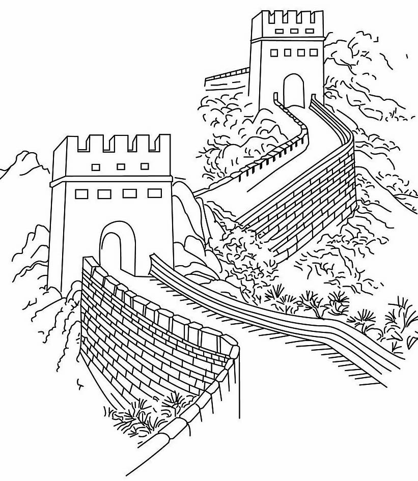 简笔画图片大全:雄伟的万里长城