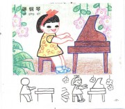 儿童简笔画大全:弹钢琴