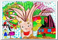 小学生绘画作品:水彩画作品水果树