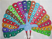 儿童画作品欣赏:水彩画美丽的孔雀