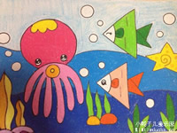 儿童画作品欣赏宁静的海底世界