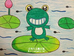 儿童画作品欣赏:快乐的小青蛙