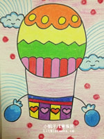 幼儿绘画作品热气球