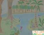 沙乌地阿拉伯儿童画作品欣赏树林
