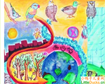 香港儿童画作品欣赏请爱护鸟儿