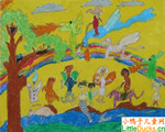 所罗门群岛儿童画作品欣赏魔法的世界