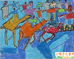 沙乌地阿拉伯儿童画作品欣赏骑骆驼比赛 Camel Race