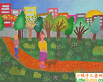 国外儿童画作品欣赏小区公园