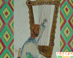 衣索比亚儿童画画图片弹竖琴 