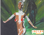巴西儿童画作品欣赏嘉年华森巴舞女