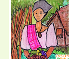 菲律宾儿童绘画作品菲律宾女士