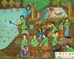 泰国儿童画作品欣赏野营