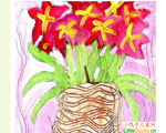苏丹儿童画画图片鲜花