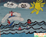 祕鲁儿童画画图片海滩