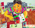 日本儿童绘画作品我在画图