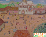 宏都拉斯儿童画作品欣赏地方市街