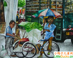马来西亚儿童绘画作品三轮车