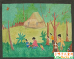 马尔地夫儿童画画作品印度橡胶树