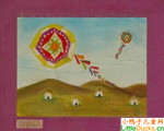 瓜地马拉儿童绘画作品放风筝