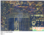 斯里兰卡儿童画作品欣赏中秋夜的寺庙