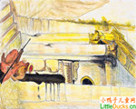 约旦儿童绘画作品古堡的门