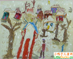 马来西亚儿童绘画作品太阳雨