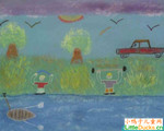 哥斯大黎加儿童画作品欣赏街边