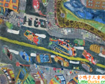 韩国儿童绘画作品大街上