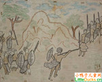 波札那儿童绘画作品组鲁族的勇士