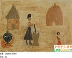史瓦济兰儿童绘画作品乡村生活