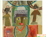韩国儿童绘画作品萨迦寺非洲黑人