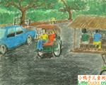 印尼儿童绘画作品到海滨去工作