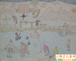 波札那儿童绘画作品钓鱼