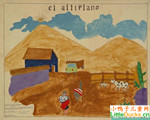 玻利维亚儿童画画图片高原