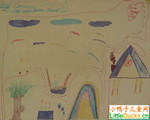 关岛儿童绘画作品Crayon Drawing