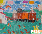 史瓦济兰儿童绘画作品鸡舍和鸡