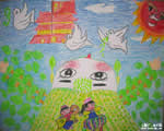小学生绘画作品向往和平