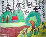 描写春天的儿童画作品欣赏:春燕