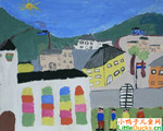 卢森堡儿童画画作品乡村