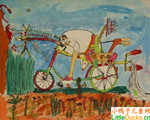 日本儿童绘画作品未来的自行车