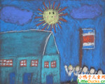 哥斯大黎加儿童画作品欣赏我的学校
