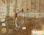 国外儿童绘画作品纺织工厂