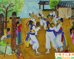 韩国儿童绘画作品民俗舞蹈
