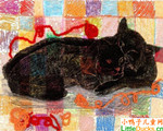 韩国儿童绘画作品一对猫咪
