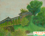 日本儿童绘画作品栗山城堡的废墟